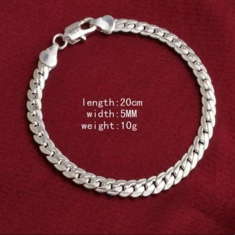 925 Sterling Silver Flat Snake Chain Bracelet, beautiful Bracelet, cute Bracelet